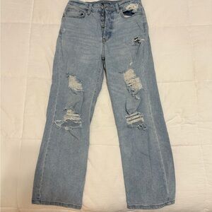 Wild Fable Light Blue Distressed Straight Leg Jeans